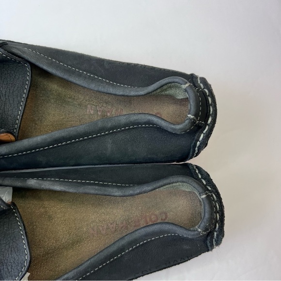 EUC COLE HAAN Black Wyatt Penny Loafer Suede Driver Driving Mocs Size 10.5M - Picture 7 of 13